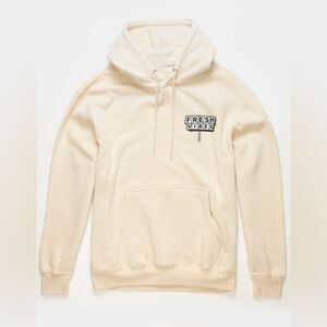 Tilly's Fresh Vibes Brick & Mortar Cream Pull Over Hoodie Sweatshirt Size Medium